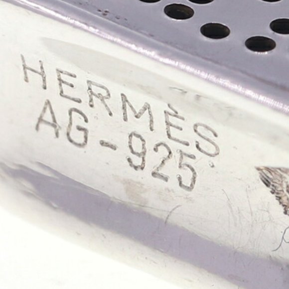 HERMES Sterling Silver 925 Necklace Evelyn Amulet Pendant Choker 25mm - Picture 4 of 7